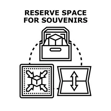 Reserving space for souvenirs, packing items and optimizing luggage Stock Illustration