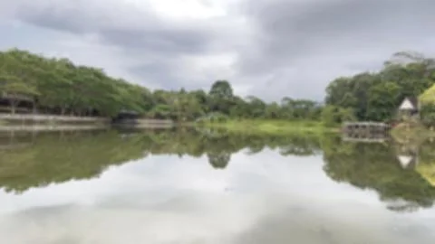 Reservoir with cloudy clouds Foto stock