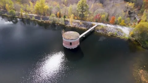 Reservoir Intake Tower Stock Footage 337226755