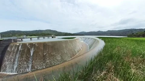 Reservoir overflow Stock Footage 217840227