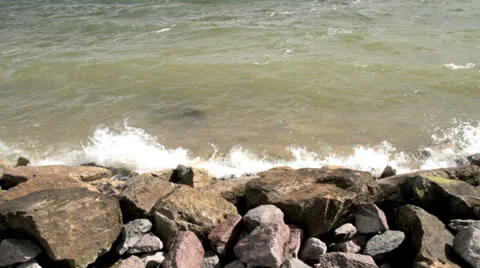 Reservoir Shore Waves Video stock 24834088