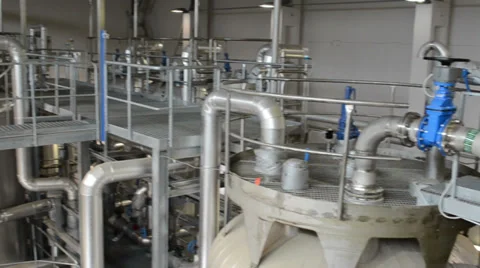 Reservoir tanks sludge digester storage dry biogas equipment Stock Footage 32813592