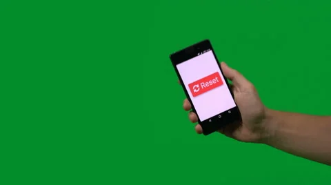 Reset button on phone, greenscreen Vidéo 68625422