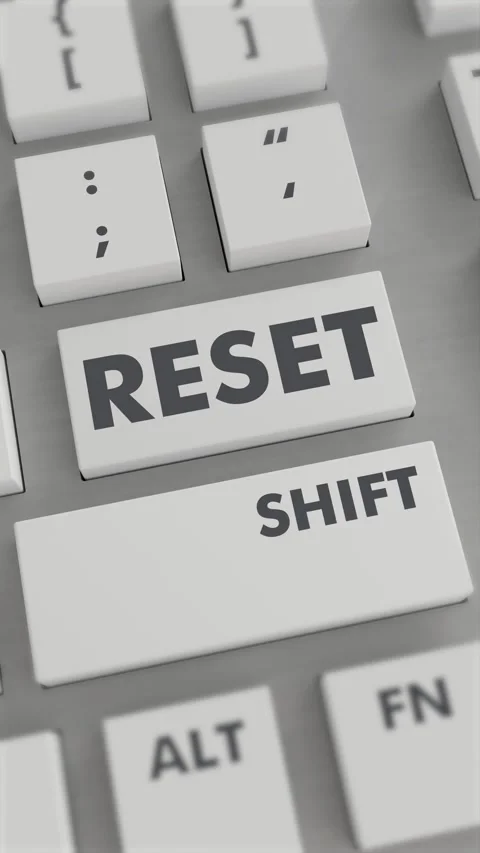 RESET BUTTON PRESSING ON KEYBOARD Vertical Video Stock Footage 302438728