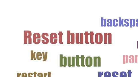 Reset Button Tag Cloud Animated Isolated Stock Footage 107231963