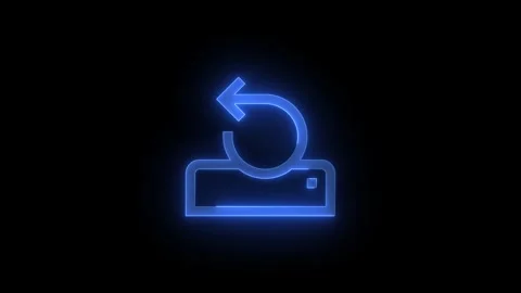 Reset drive arrow stroke icon glowing neon animation Stock Footage 289520045