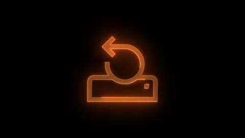 Reset drive arrow stroke icon glowing neon animation Stock Footage 289520052