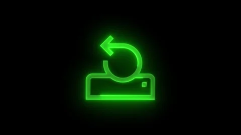 Reset drive arrow stroke icon glowing neon animation Stock Footage 289520097