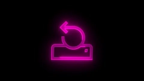 Reset drive arrow stroke icon glowing neon animation Stock Footage 289520113