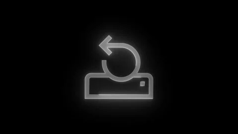 Reset drive arrow stroke icon glowing neon animation Stock Footage 289520147