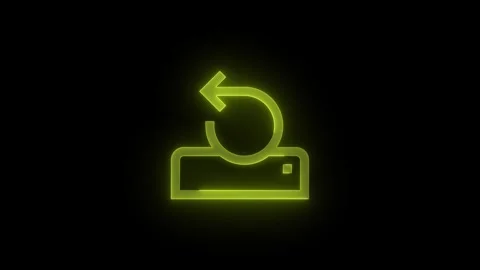 Reset drive arrow stroke icon glowing neon animation Stock Footage 289520157