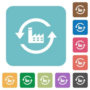 Reset to factory defaults rounded square flat icons Stock Illustration