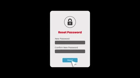 Reset forgotten password user interface animation isolated on black background Stock-Footage 333326795