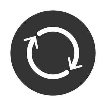 Reset icon in black circle - vector iconic design Stock Illustration