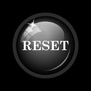 Reset icon. Internet button on black background. . Stock Illustration