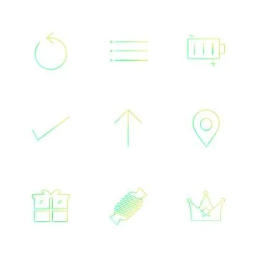 Reset , menu , battery , user interface icons , arrows , navigation , eps ico Illustration