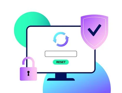 Reset password action Stock Illustration