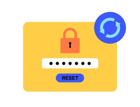 Reset password action Stock Illustration