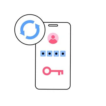Reset password action Stock Illustration