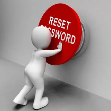 Reset Password Button To Redo Security Of PC - 3d Illustration Illustrazione stock