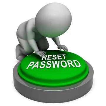 Reset Password Button To Redo Security Of PC - 3d Illustration Stock Illustration