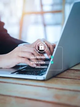 Reset password concept. Lock icon, security code showing on change password.. Stock Photos