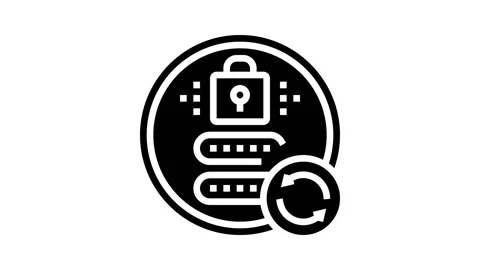 Reset password glyph icon animation Stock Footage 224860542