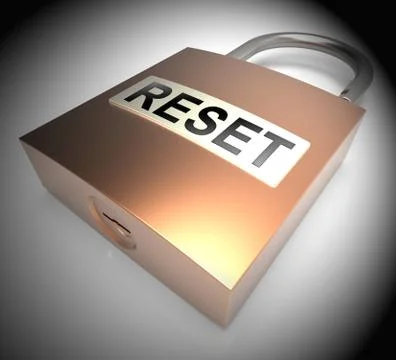 Reset Password Padlock To Redo Security Of PC - 3d Illustration Иллюстрация