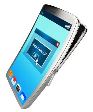 Reset Password Phone To Redo Security Of PC - 3d Illustration 스톡 일러스트