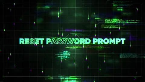 Reset Password Prompt Glitch HUD Satelite Style Hologram Video Stock Footage 293972253