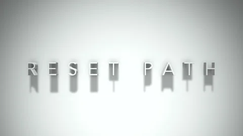 Reset path 3D title animation with shadows on a white background Stock Footage 297514407
