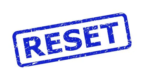 RESET Seal with Corroded Surface and Rounded Rect Frame Stock Illustration