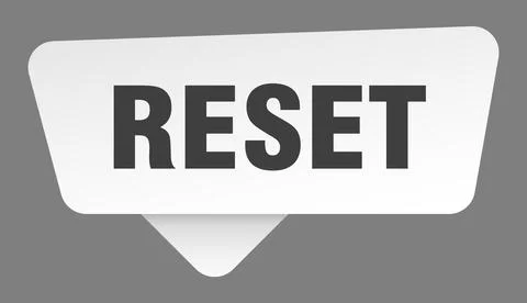 Reset sign. reset white sticker isolated on gray background Stock Illustration