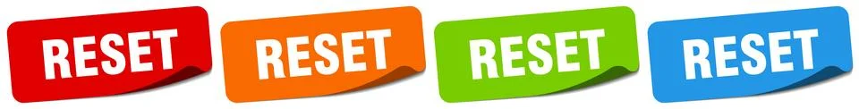 Reset sticker. reset sticker set on white background Stock Illustration