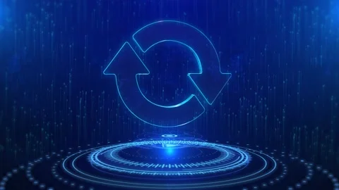 Reset Text Cyberspace Future Digital Technology Hologram Concept. Stock Footage 218152357
