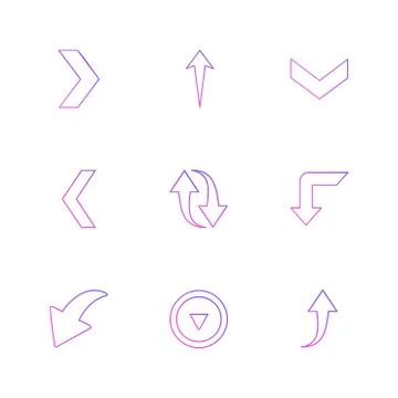 Reset , upload,  down , arrows , directions , left , right , pointer ,eps ico Stock Illustration