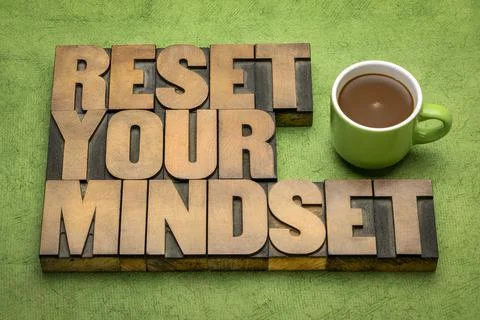 Reset your mindset advice Foto stock