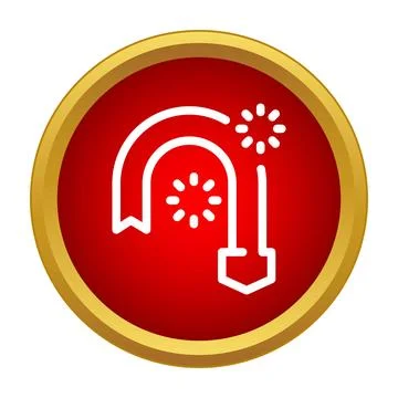 Resetting u turn arrow icon on red button Stock Illustration