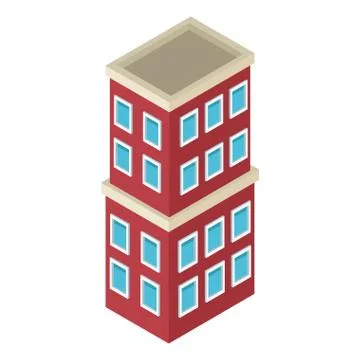Residence building isometric Ilustração Stock
