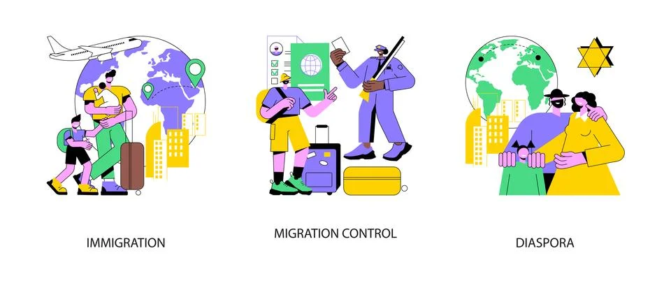 Residence permit abstract concept vector illustrations. Illustrazione stock