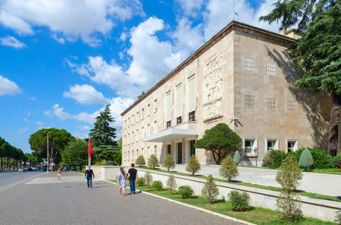 Residence of Prime Minister on boulevard of Martyrs, Tirana, Albania Foto stock