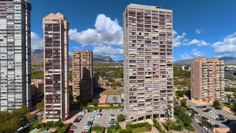 Residential apartment complex located in Benidorm, Spain Stock-Footage 345978927