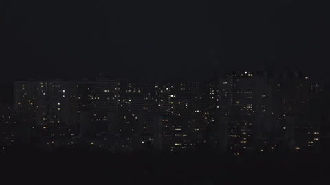 Residential Apartment Windows Lighting Up. Timelapse Stock Footage 339105586