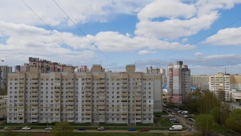 Residential Area With Clouds In The Sky Above Stock Footage 89596541