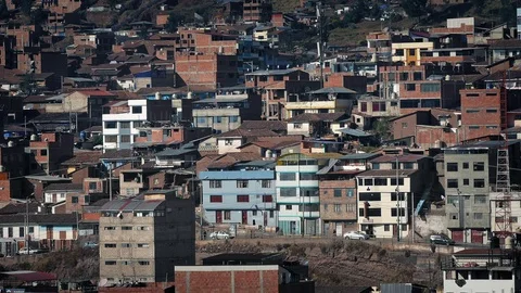 Residential Area In Developing Country On Sunny Day Stock Footage 77146232