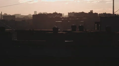 Residential area at dusk Stock Footage 68409835