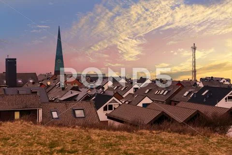 Residential area in Heligoland Stock Photos