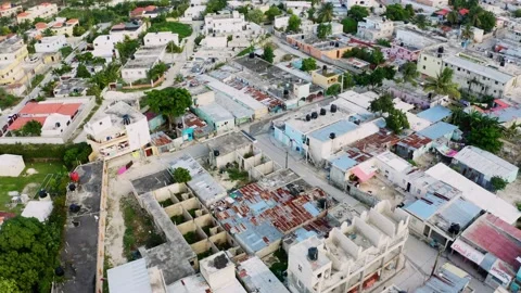 Residential area with increased density of spontaneous buildings. Stock Footage 166136124