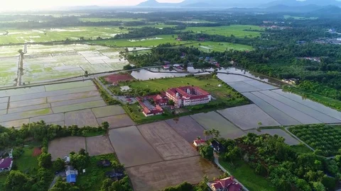 Residential area which was built in between farmland and nature 動画素材 79796153