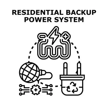 Residential backup power system providing energy security Stock Illustration